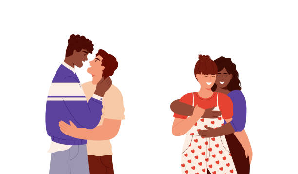 lgbt couple set - 同性情侶 幅插畫檔、美工圖案、卡通及圖標