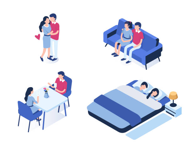 ilustrações de stock, clip art, desenhos animados e ícones de couple - sleeping couple