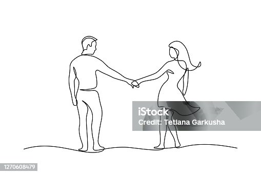 istock Couple walking holding hands 1270608479