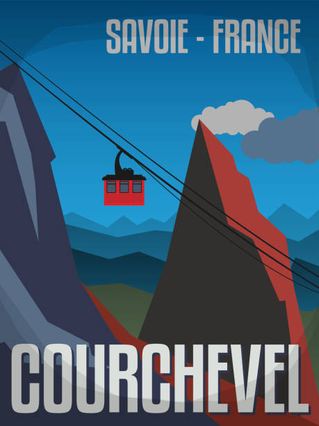 illustrazioni stock, clip art, cartoni animati e icone di tendenza di courchevel è una stazione sciistica delle alpi francesi. fa parte di les trois vallees - savoia