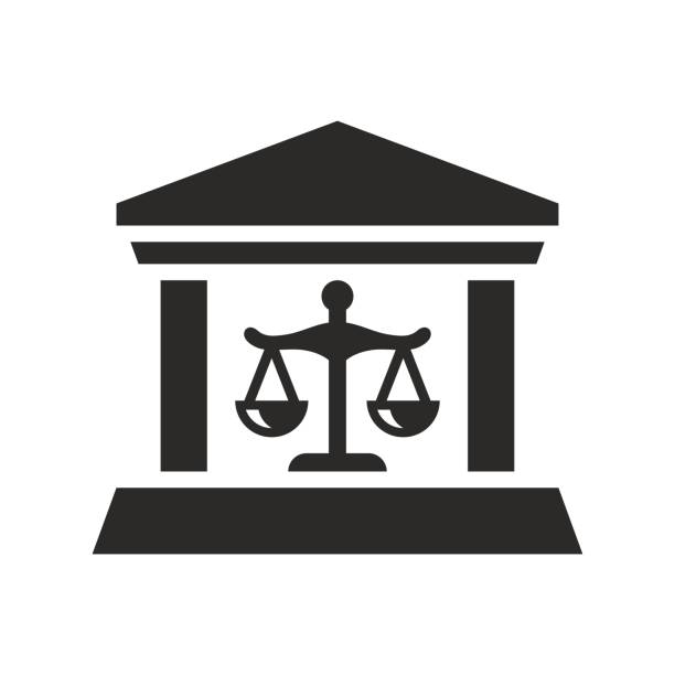 법원 아이콘. 법원. 법과 정의의 상징. - supreme court stock illustrations
