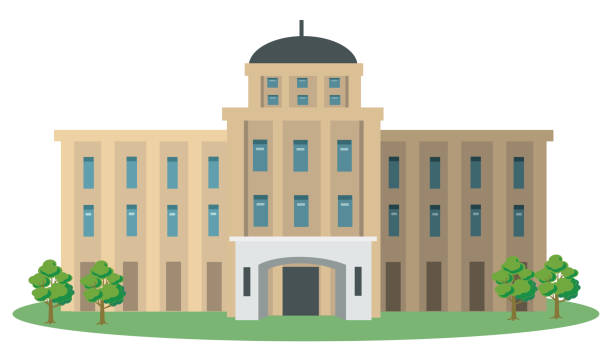 법원 - supreme court building stock illustrations