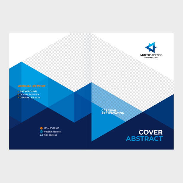Cover design, creative layout of the magazine page, booklet, catalog, cover layout of the company's annual report EPS 10 annual report stock illustrations