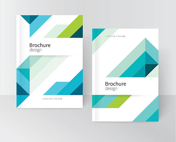 cover template Brochure, leaflet, flyer, cover template. Abstract background blue and green diagonal lines. stock-vector EPS 10 brochure backgrounds stock illustrations