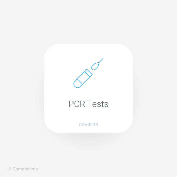 대구 시험관 표본 샘플 pcr dna 테스트 프로토콜 ui/ux 디자인 템플릿 - pcr 장치 stock illustrations