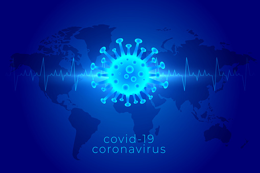 Covid19 Coronavirus Global Pandemic Background In Blue Shades Stock  Illustration - Download Image Now - iStock