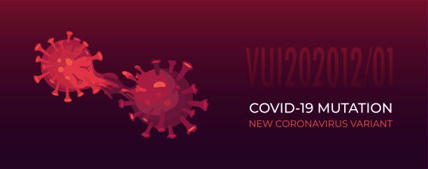 covid-19-mutationsprozess. neue variante des coronavirus. - coronavirus mutation stock-grafiken, -clipart, -cartoons und -symbole
