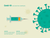Covid-19 vaccine template with copy space. Elements grouped in different layers for easy edition.