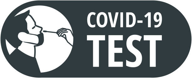 Covid-19 virus swab test icon Covid-19 virus nasal swab test vector icon covid test stock illustrations