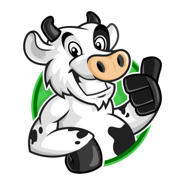 Скачайте векторную иллюстрацию Корова талисман символ, вектор коровы характ...