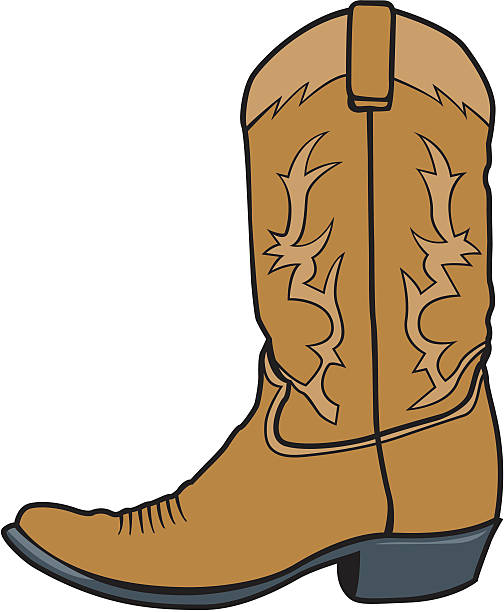 Cowboy Boot A brown detailed cowboy boot. cowboy boot stock illustrations