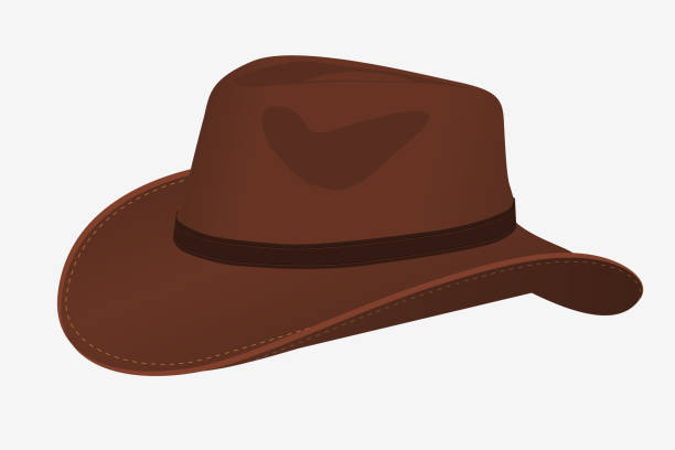 Cowboy Hat Icon. Vector Isolated Object. Side View. Symbol of Wild West Cowboy Hat Icon. Vector Isolated Object. Side View. Symbol of Wild West cowboy hat template stock illustrations
