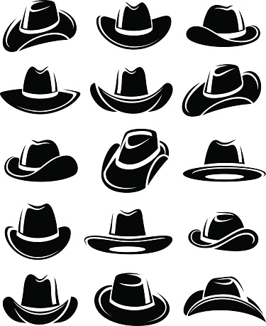 Cowboy hat set. Vector
