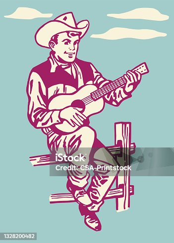 istock Cowboy Playing the Guitar 1328200482
