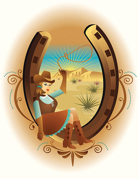 bildbanksillustrationer, clip art samt tecknat material och ikoner med cowgirl - desert cowgirl