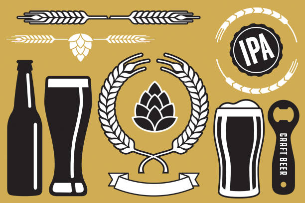 Craft Beer Design Elements vector art illustration