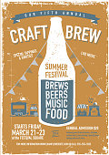 Vector illustration of a Craft beer Festival Poster design template. Easy to edit with layers.