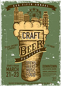 Vector illustration of a Craft beer Festival Poster design template. Easy to edit with layers.