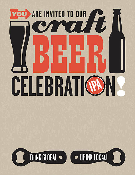 Craft Beer Vector Invitation vector art illustration