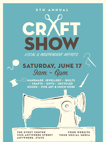 Craft show and sale poster advertisement design template