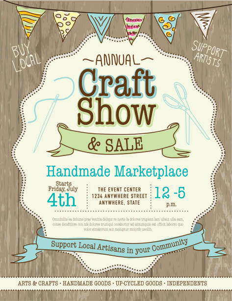 Craft show and sale poster design template Craft show and sale poster design template craft stock illustrations