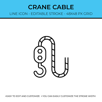 Crane Cable Line Icon Design