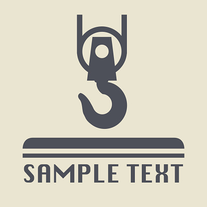 Crane hook icon or sign