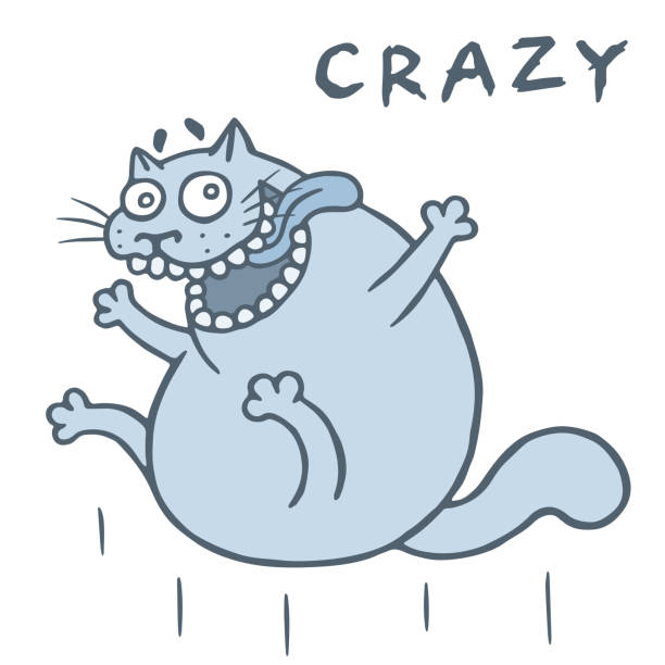 stockillustraties, clipart, cartoons en iconen met gekke kat springt van geluk. vectorillustratie. - happy friday emoticon