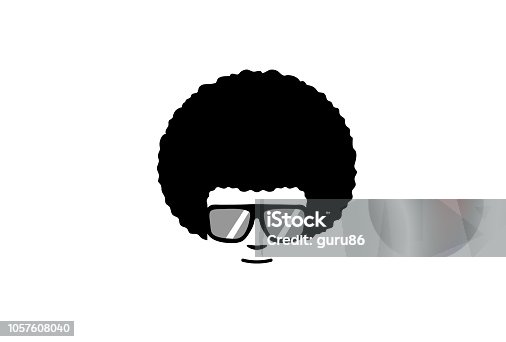 istock Creative Afro Hair Geek Style Logo 1057608040