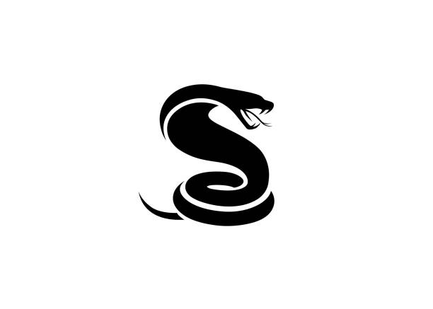 Creative Black Snake Logo Creative Black Snake Logo snake stock illustrations