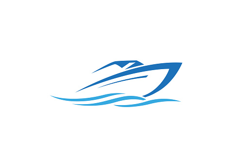 Creative Blue Yacht Boat Logo Design Vector Symbol Illustration Stock Illustration - Download ...
