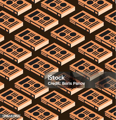istock Creative Book Pattern Texture for Reader or Education Brown Background in Isometric 3D Style 1296482953