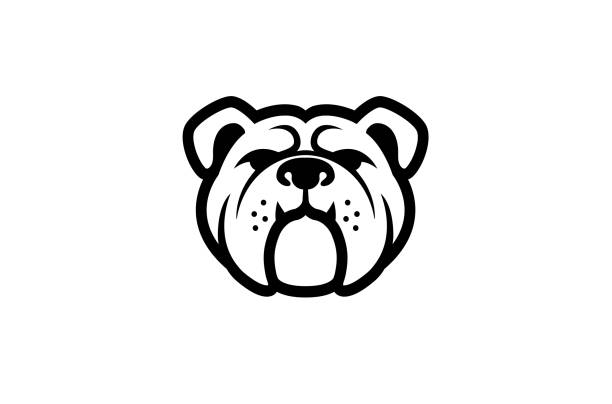 bildbanksillustrationer, clip art samt tecknat material och ikoner med creative bulldog pet head symbol logo - bulldog