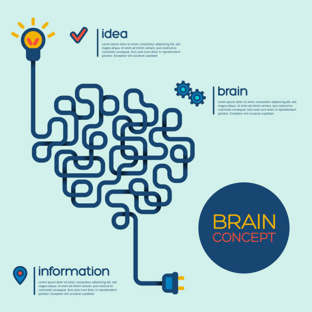 Creative concept of the human brain. Vector illustration. maze backgrounds stock illustrations