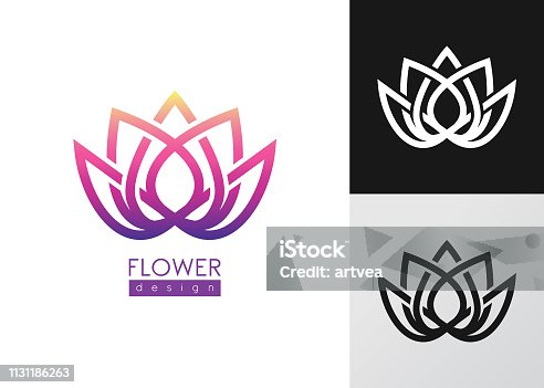 istock Creative flower inspiration vector logo design template. 1131186263