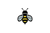 Creative Geometric Bee Logo Symbol Vector Design Illustration