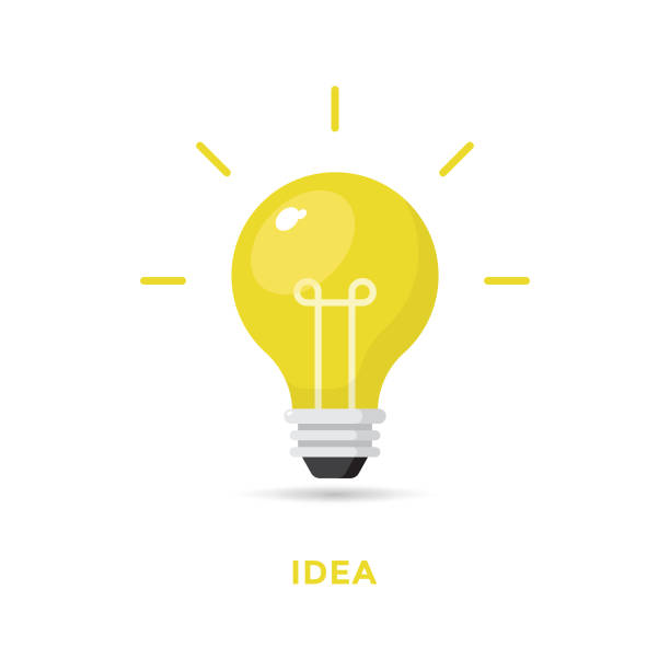bildbanksillustrationer, clip art samt tecknat material och ikoner med kreativ idé och glödlampa ikon platt design. - light bulb