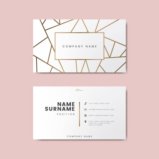 Creative minimal and modern business card design featuring geometric shapes Creative minimal and modern business card design featuring geometric shapes business card stock illustrations