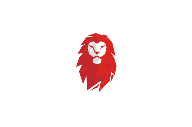 Creative Red Lion Head Logo Creative Red Lion Head Logo lion stock illustrations