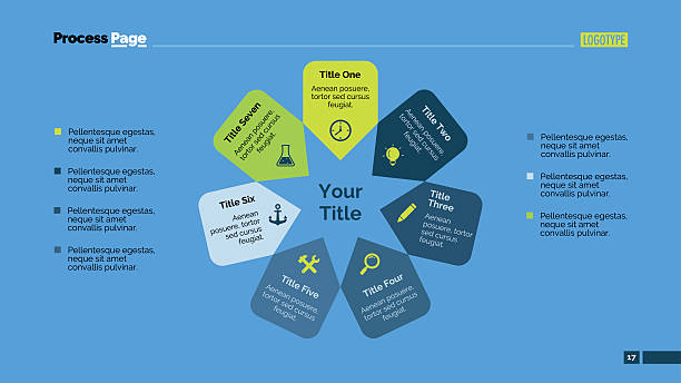 Creative Star Slide Template Star diagram with seven options. Element of presentation, graph, diagram, chart. Concept for templates, infographics, reports. Can be used for topics like strategy, marketing, planning, management acute angle stock illustrations