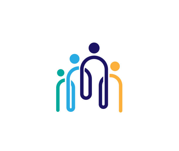 Creative Three People  icon Family, Hand, Human family icons stock illustrations