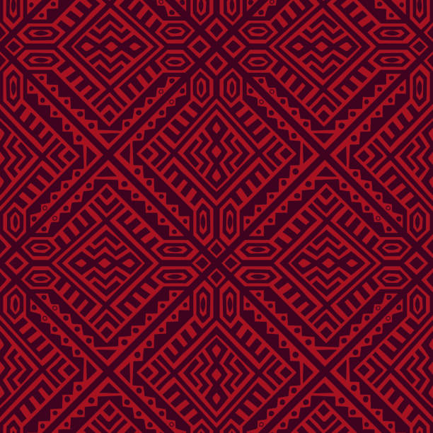 Creative Vector Geometric Seamless Pattern Geometric seamless pattern created in trendy ethnic style. Unique boho tile. Perfect for textile design, wrapping paper, wallpaper, site backdrop and screens background. african culture stock illustrations