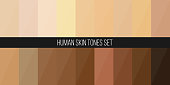 Creative vector illustration of human skin tone color palette set isolated on transparent background. Art design. Abstract concept person face, body complexion graphic element for cosmetics.