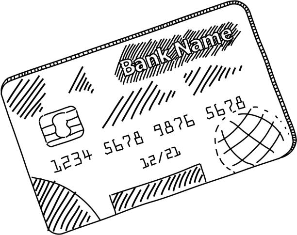Credit card Drawing vector art illustration