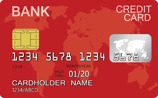 credit card isolated on white background stock
