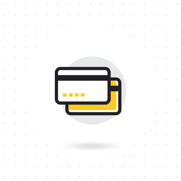 Credit card line icon Credit card line icon. Credit card in modern thin line style. Credit card banking symbol for website and mobile apps. Colored flat line vector illustration credit card stock illustrations