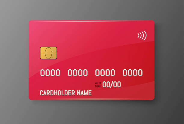 ilustraciones, imágenes clip art, dibujos animados e iconos de stock de tarjeta de plástico de crédito con chip emv. pago sin contacto - credit card