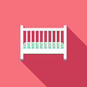 istock Crib Flat Design Baby Icon 915904084