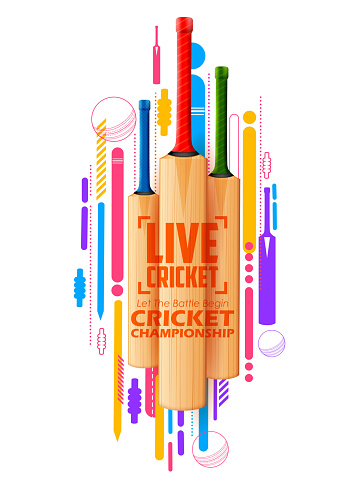 Cricket bat on sports background