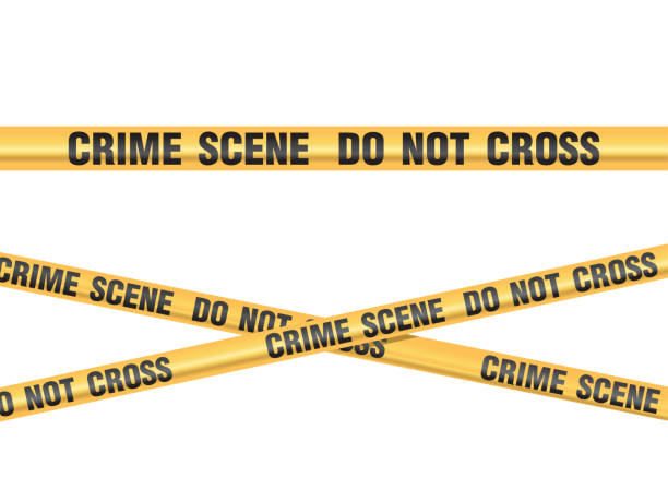 ilustraciones, imágenes clip art, dibujos animados e iconos de stock de vector de escena no cruce de crimen - crime scene